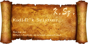 Kudlák Szixtusz névjegykártya